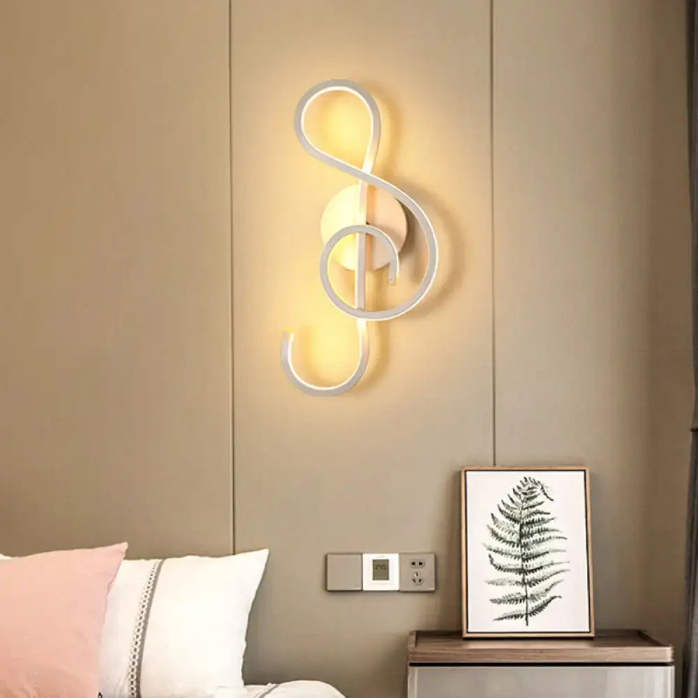 Modern white geometric twisted led wall lamp for stairway warm light