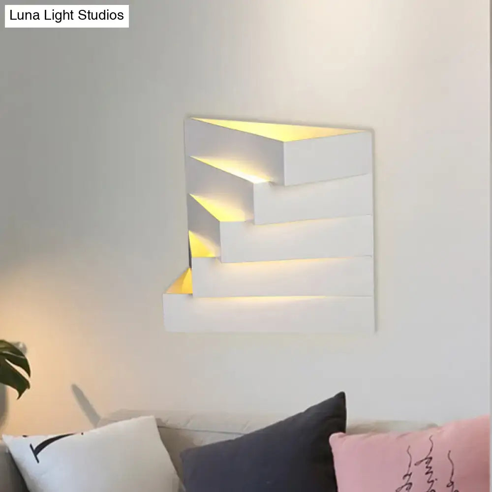 Modern white geometric wall mounted lighting living room sconce