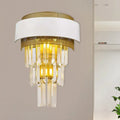 Modern white & gold crystal wall sconce bedroom wall lamp