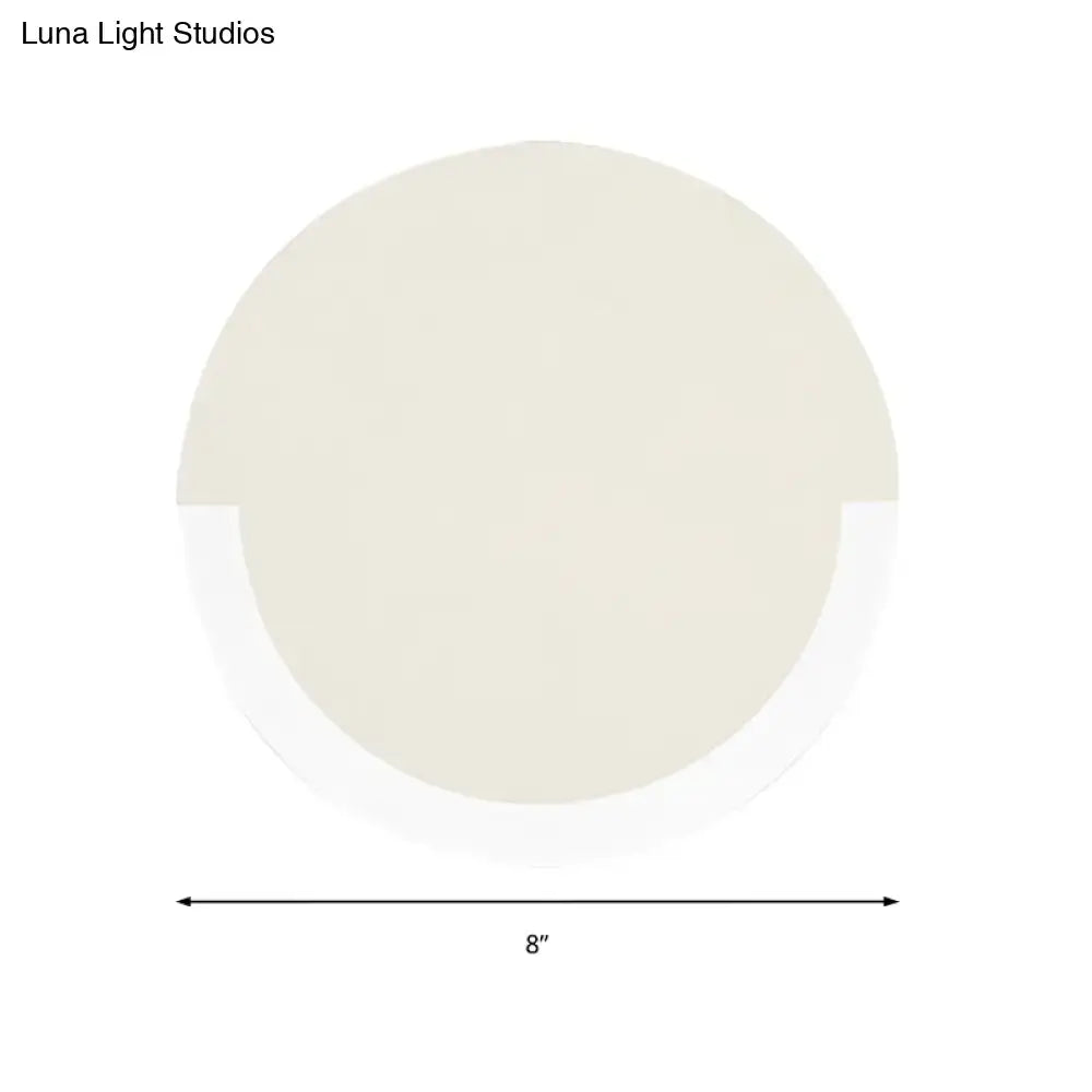 Modern white & gold round acrylic wall sconce bedroom warm white light