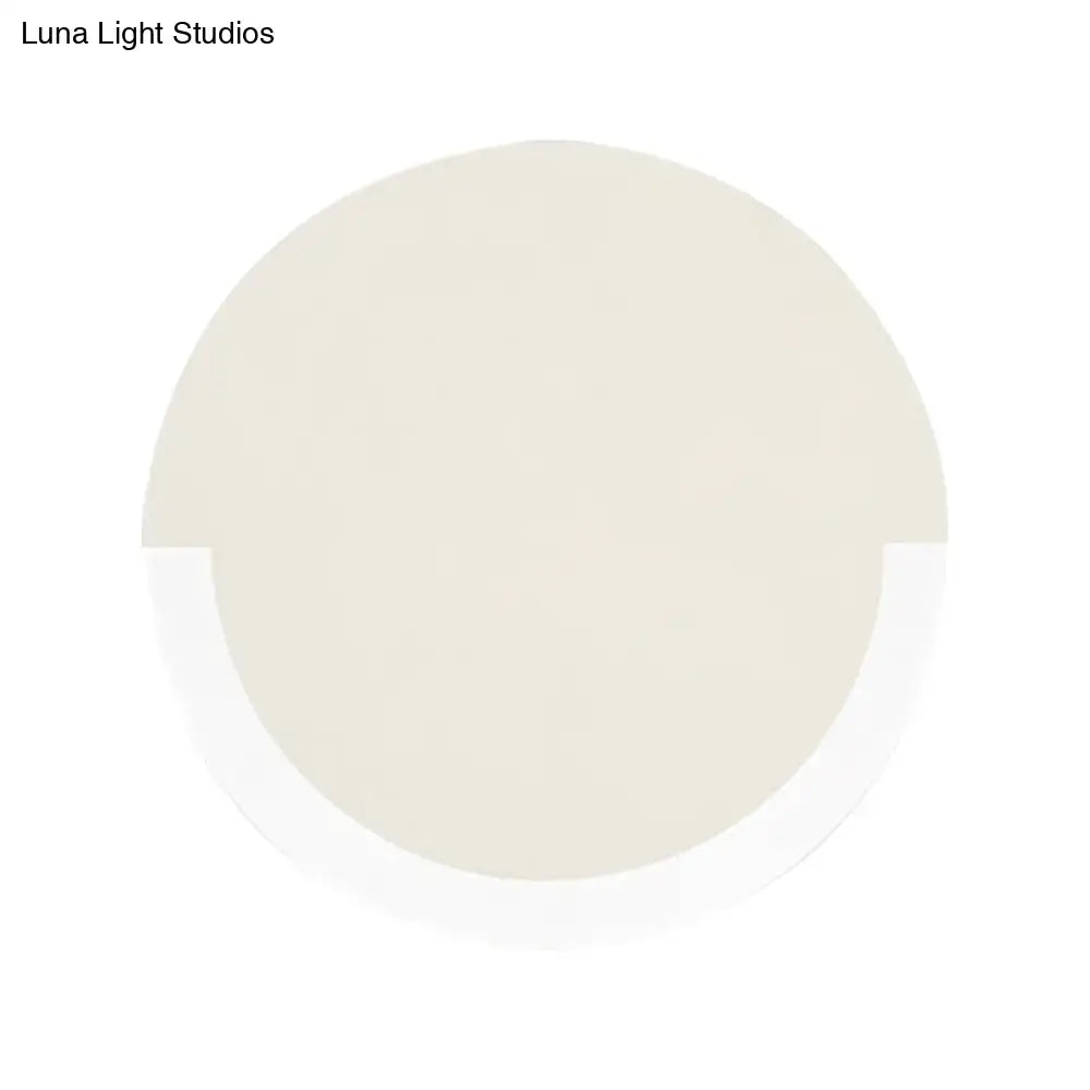 Modern white & gold round acrylic wall sconce bedroom warm white light