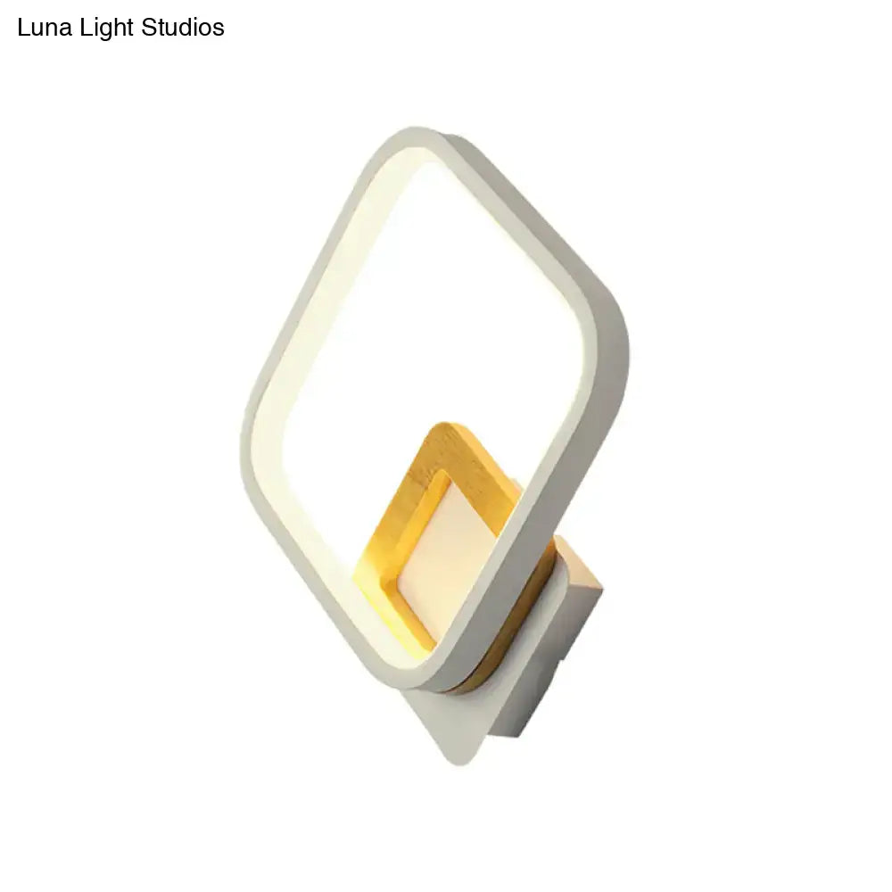 Modern white & gold sconce minimalist white bedroom wall light