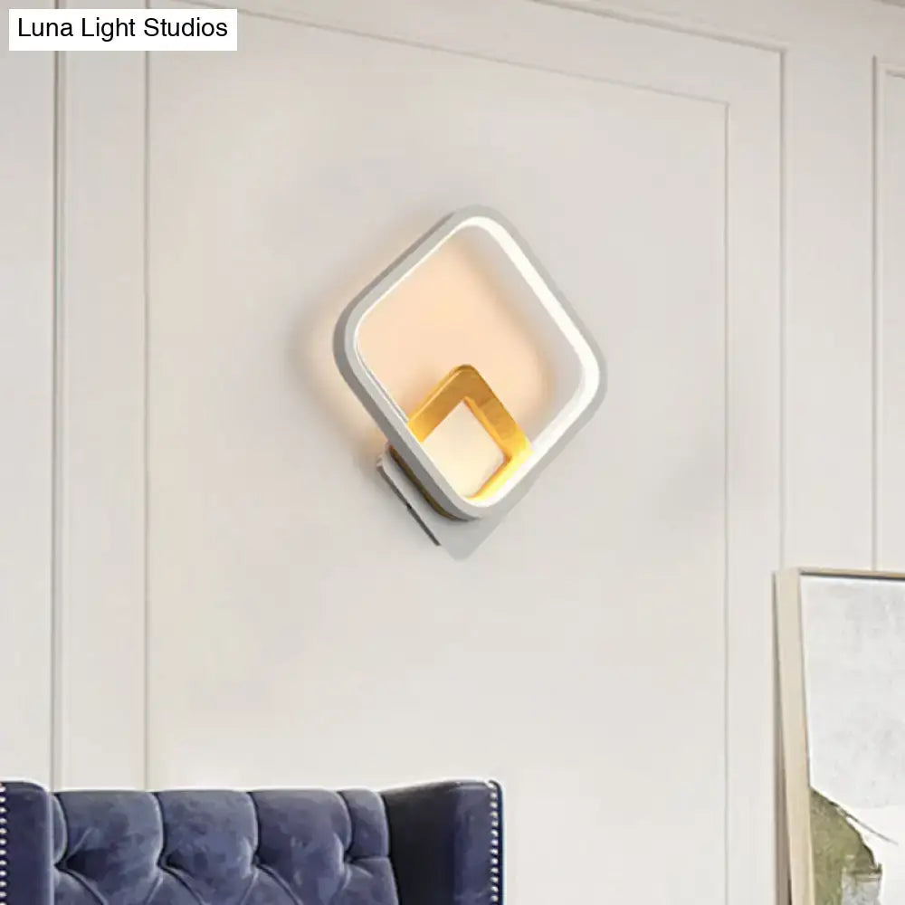 Modern white & gold sconce minimalist white bedroom wall light