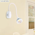Modern white gooseneck wall sconce light for bedroom reading