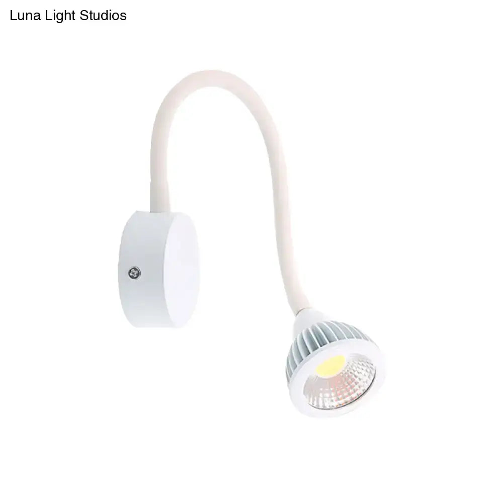 Modern white gooseneck wall sconce light for bedroom reading