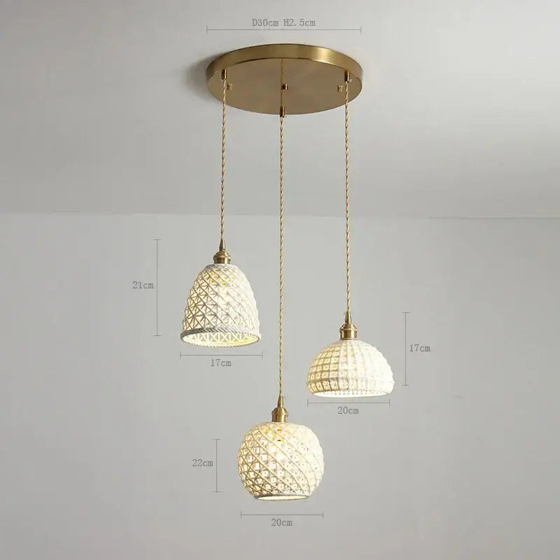 Modern white & gray geometric ceramic led pendant lights dining room