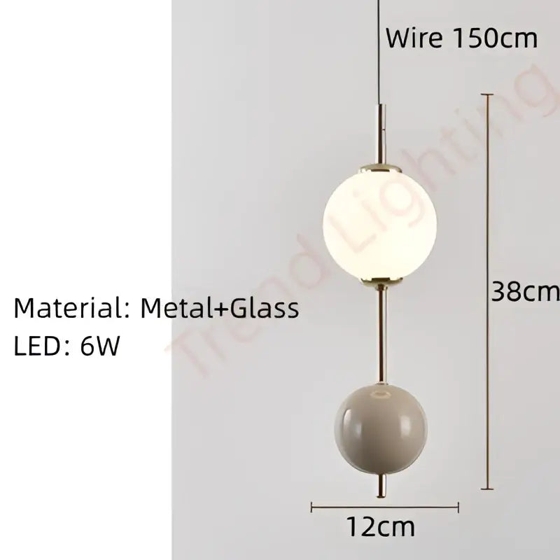 Modern white & gray glass pendant light – dining room colorful ball led