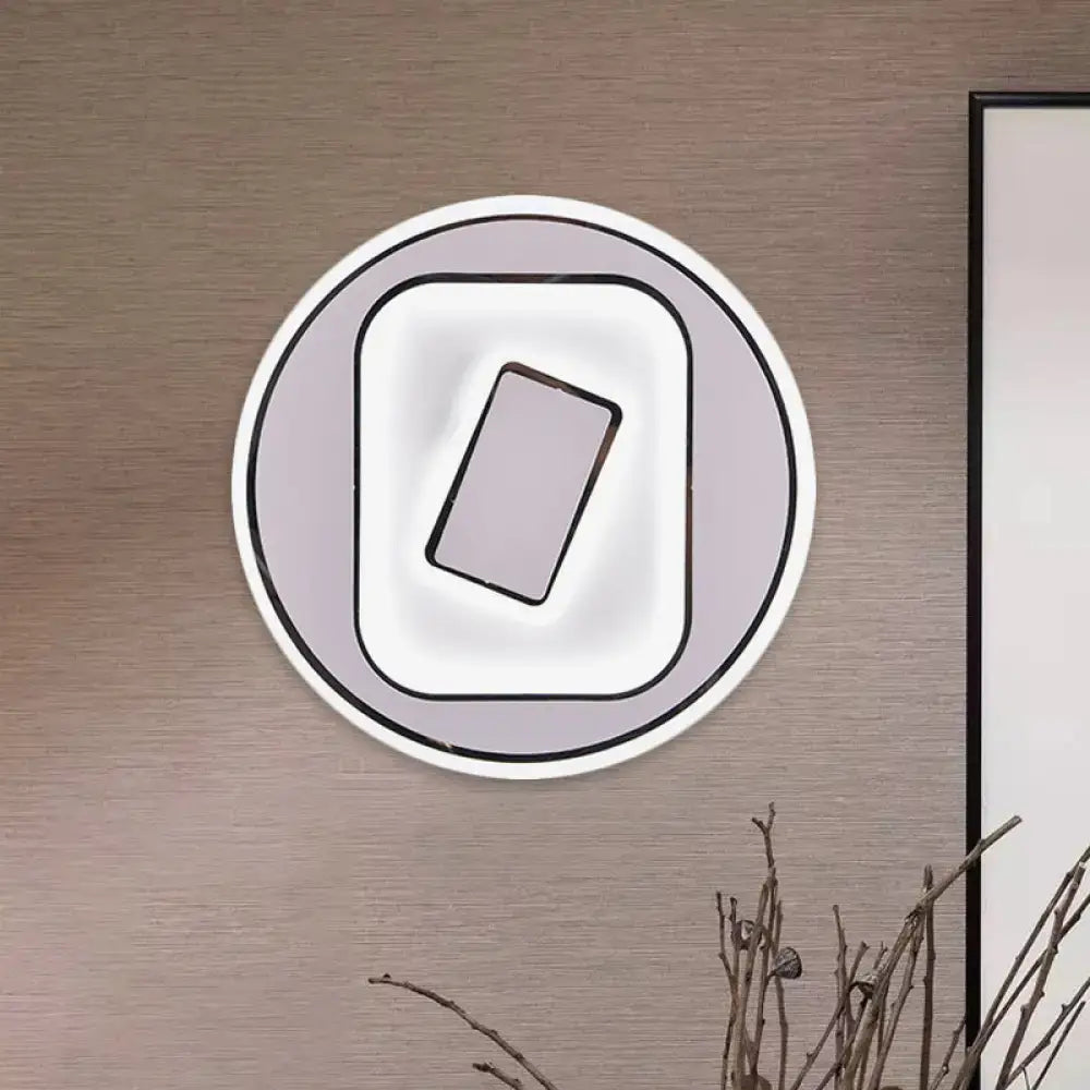Modern white & gray sophisticated wall light for study room