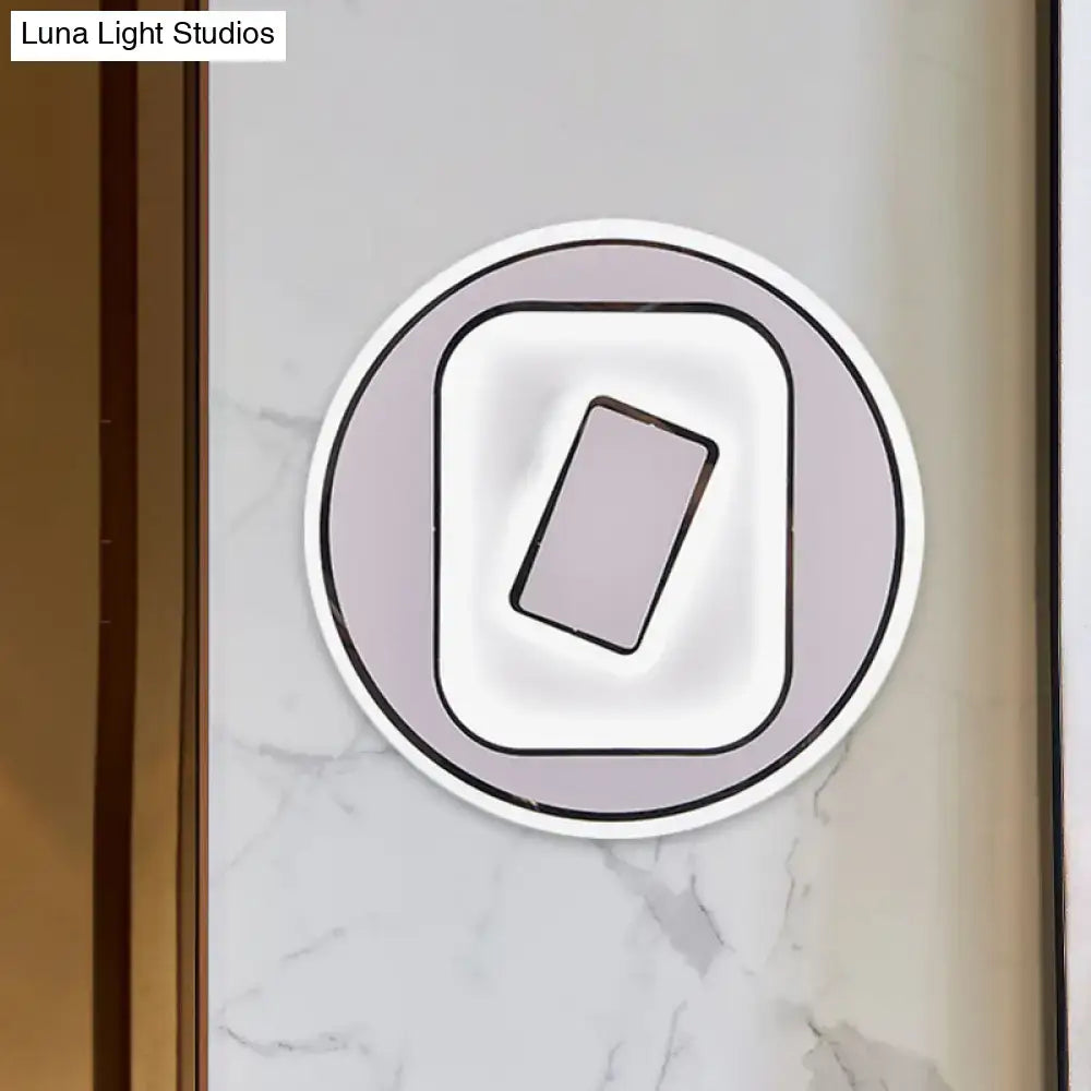 Modern white & gray sophisticated wall light for study room