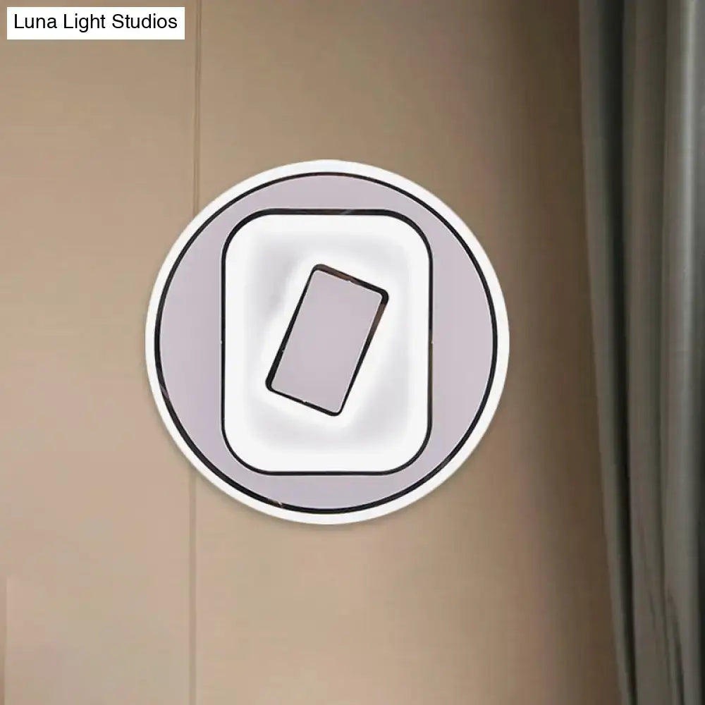 Modern white & gray sophisticated wall light for study room
