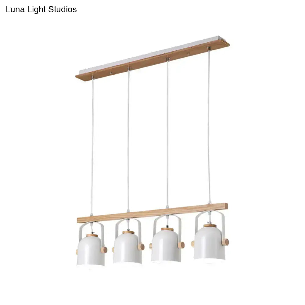 Modern white & grey dome shade pendant light – kitchen island