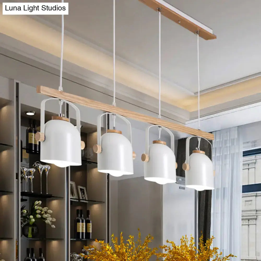 Modern white & grey dome shade pendant light – kitchen island