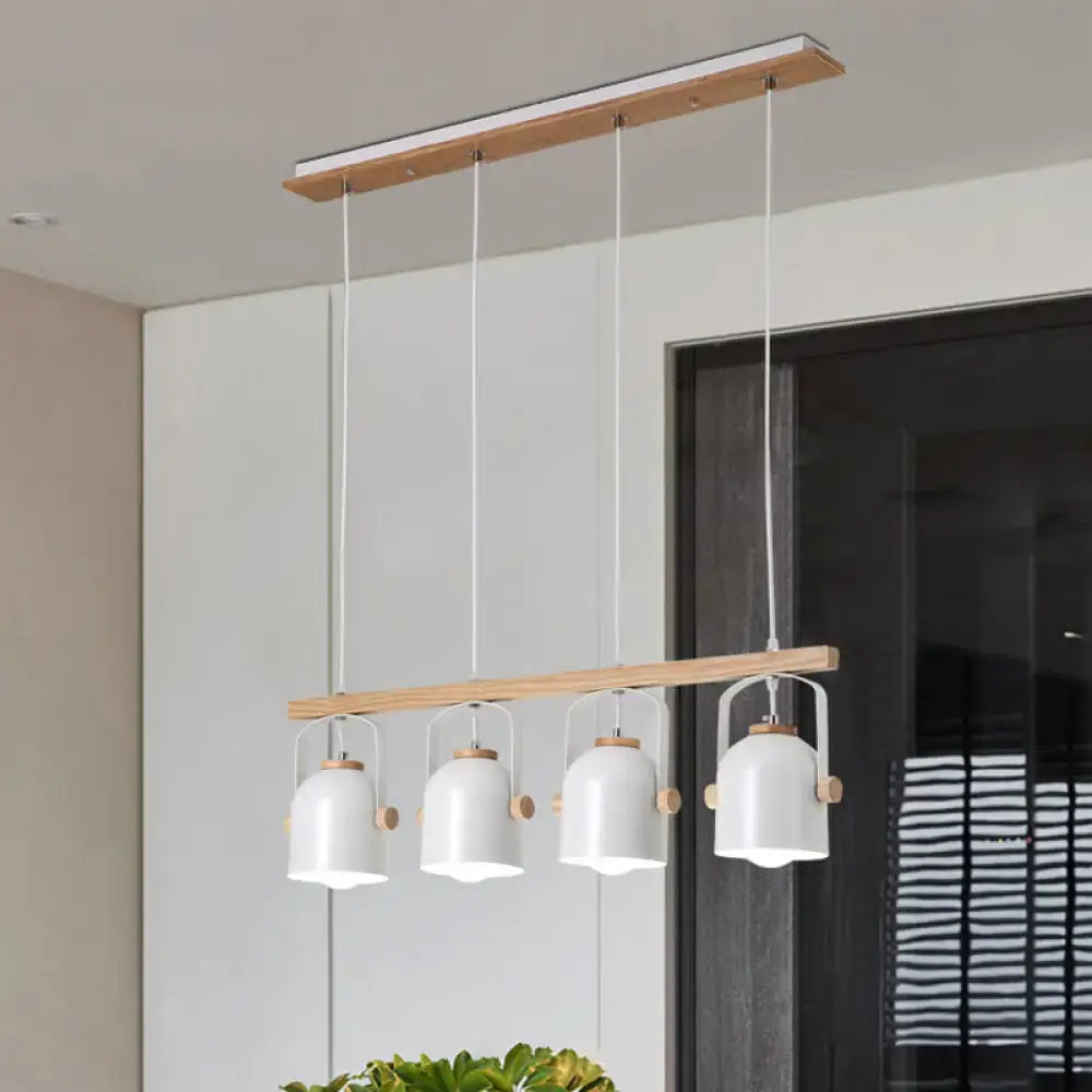 Modern white & grey dome shade pendant light – kitchen island