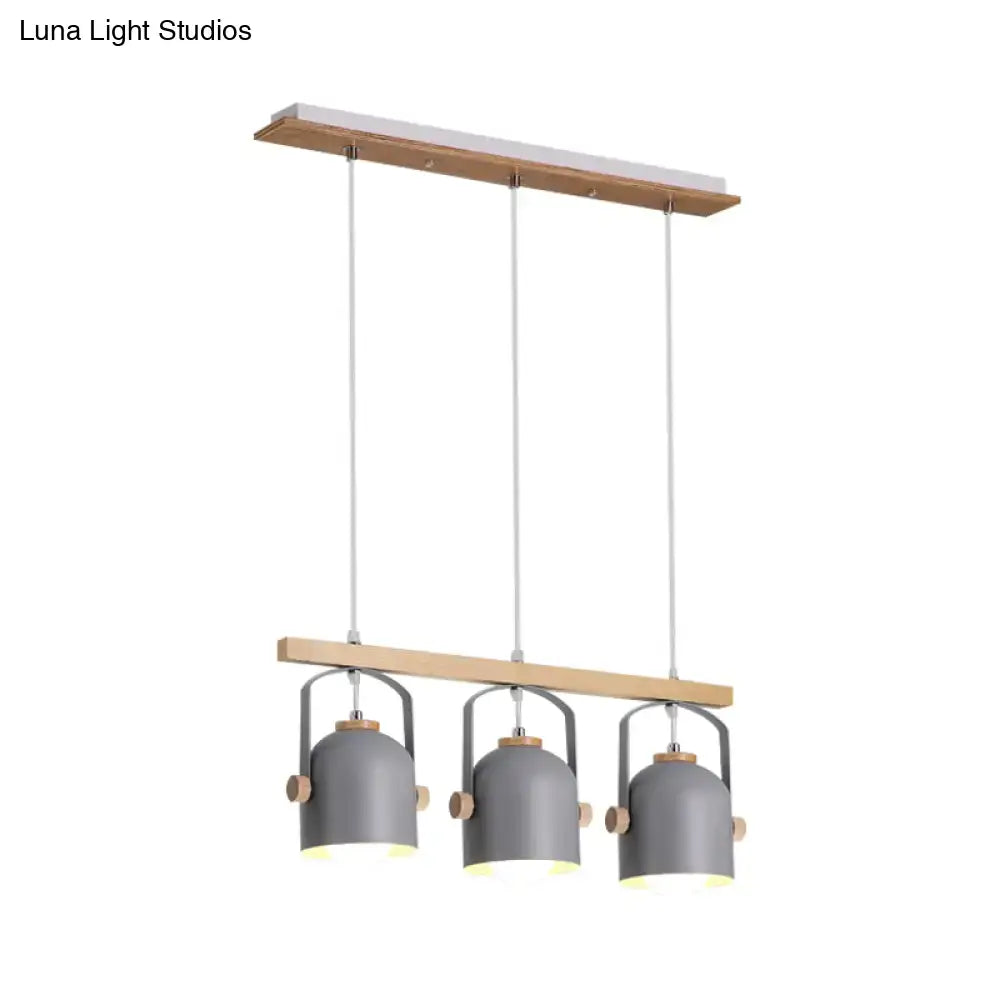 Modern white & grey dome shade pendant light – kitchen island