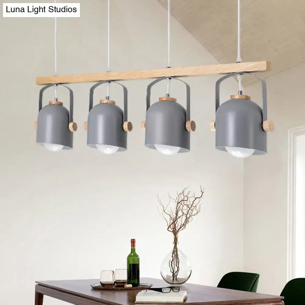 Modern white & grey dome shade pendant light – kitchen island