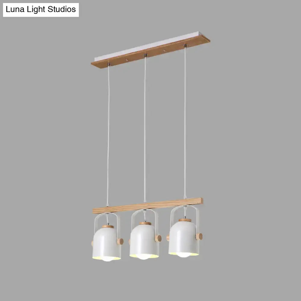 Modern white & grey dome shade pendant light – kitchen island