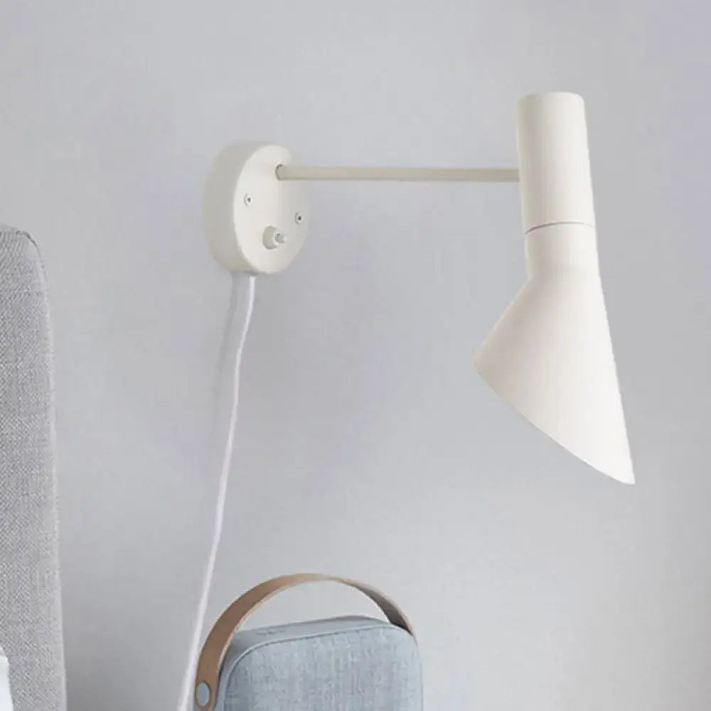 Modern white & grey rotating node wall sconce – bedroom light