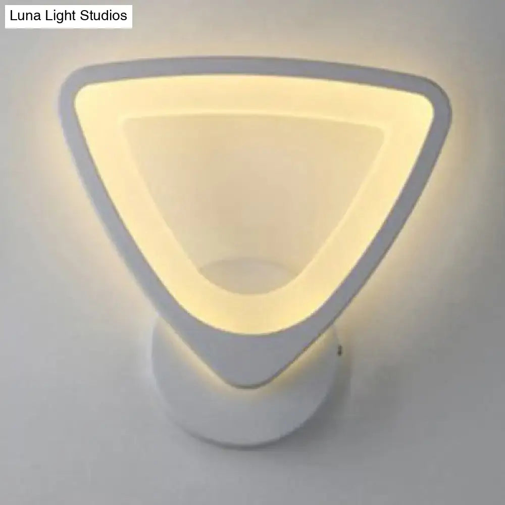 Modern white heart led wall sconce – bedroom minimalist light