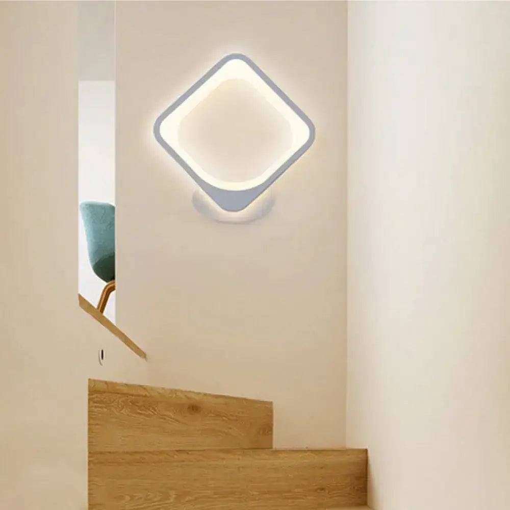Modern white heart led wall sconce – bedroom minimalist light
