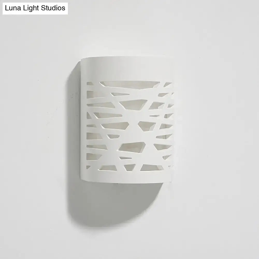 Modern white hollow wall sconce – bedroom led light bulb