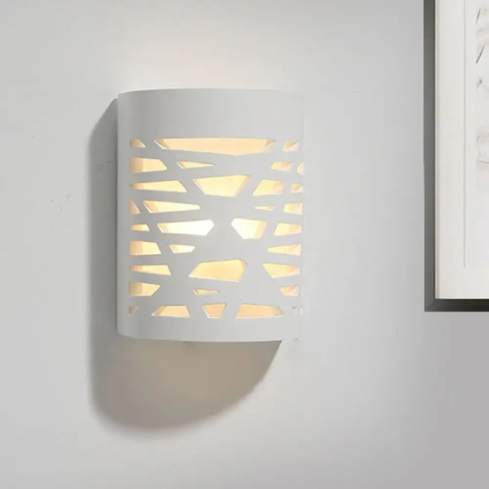 Modern white hollow wall sconce – bedroom led light bulb
