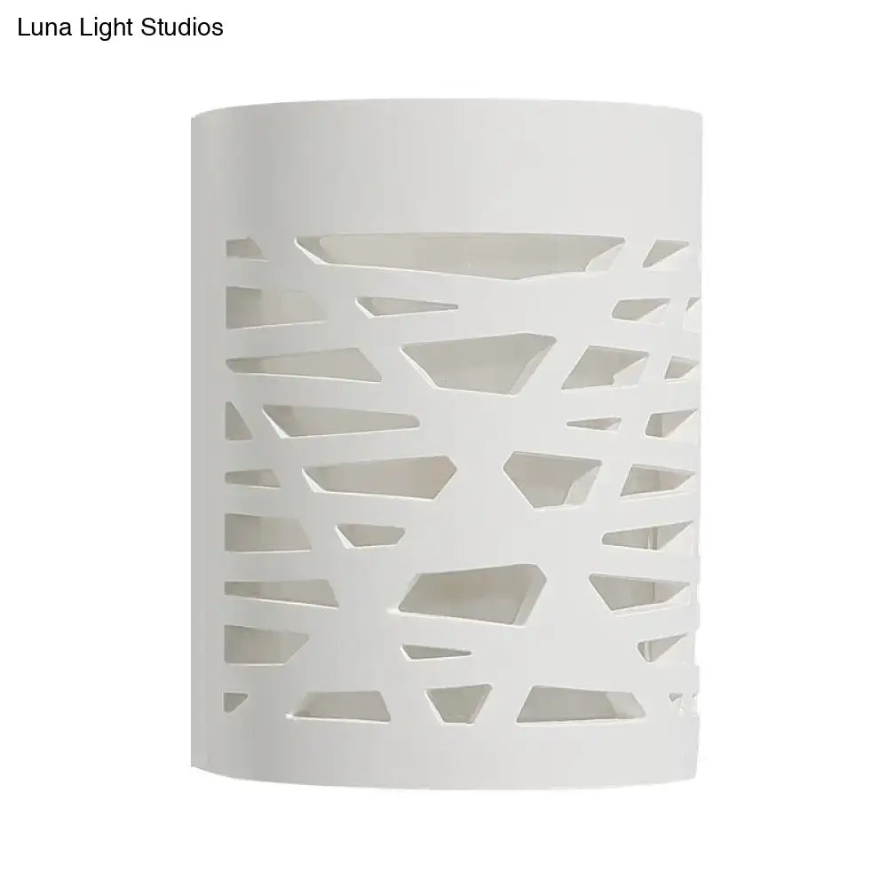 Modern white hollow wall sconce – bedroom led light bulb