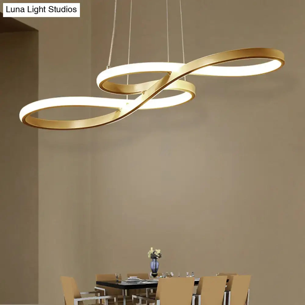 Modern white infinity led island light dining room remote control