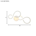 Modern white infinity spiral led light with sleek curved arms and warm glow bulb included for living room use