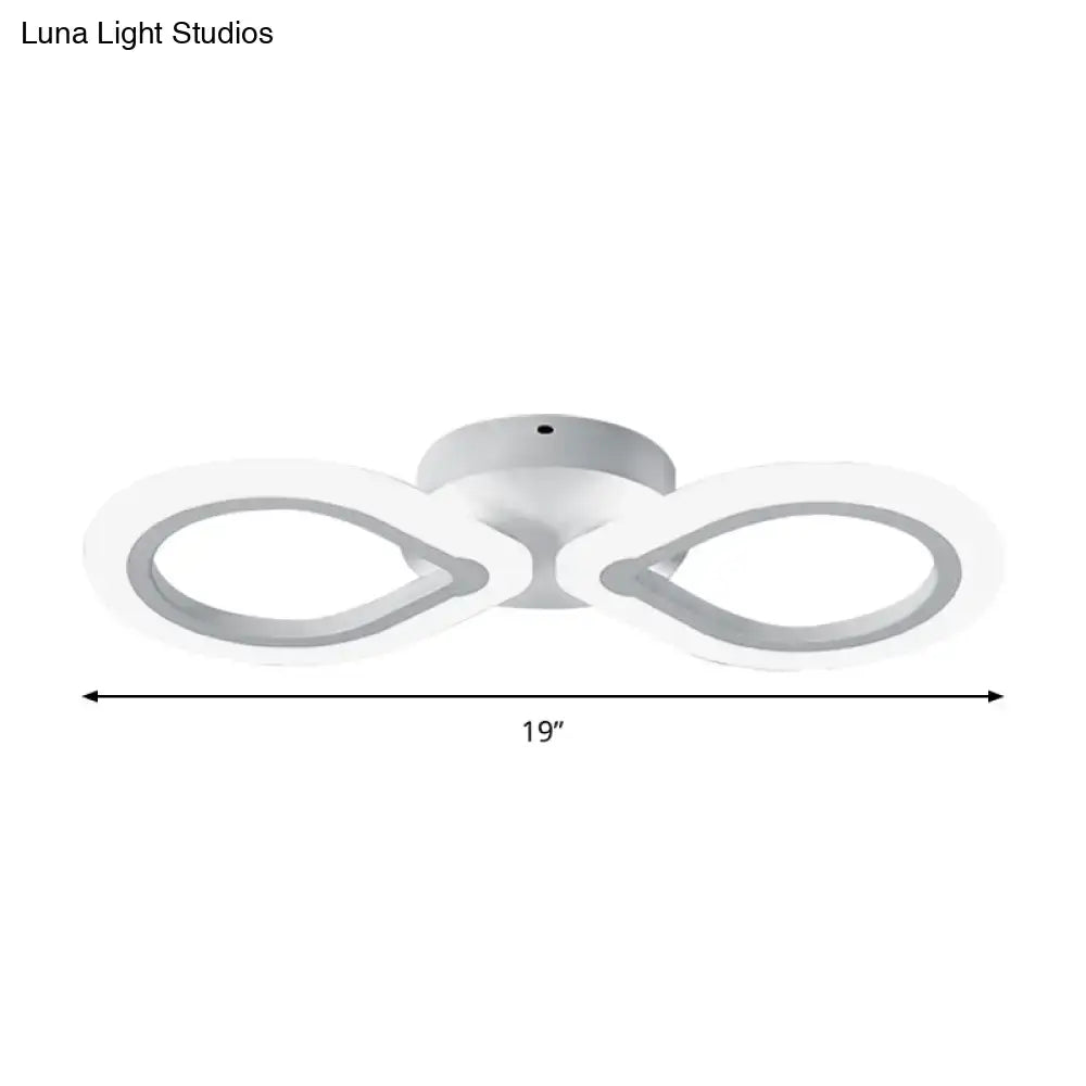 Modern white interlocking ring led wall light fixture bedroom simple design