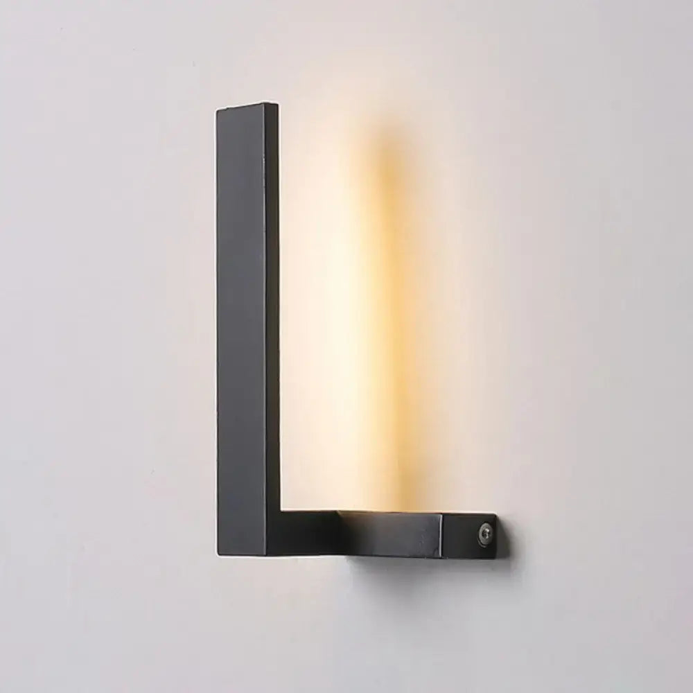 Modern white l-shaped led wall sconce living room geometric light