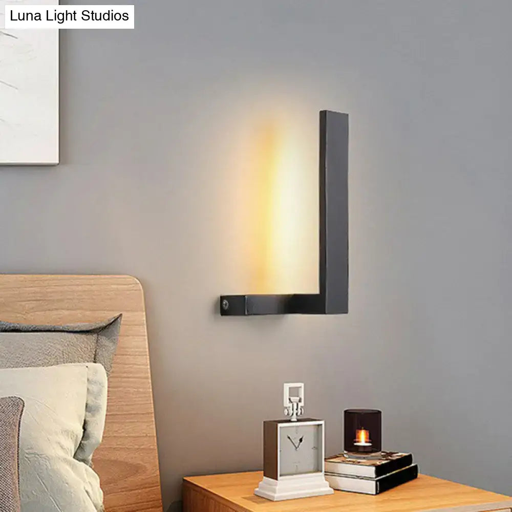 Modern white l-shaped led wall sconce living room geometric light