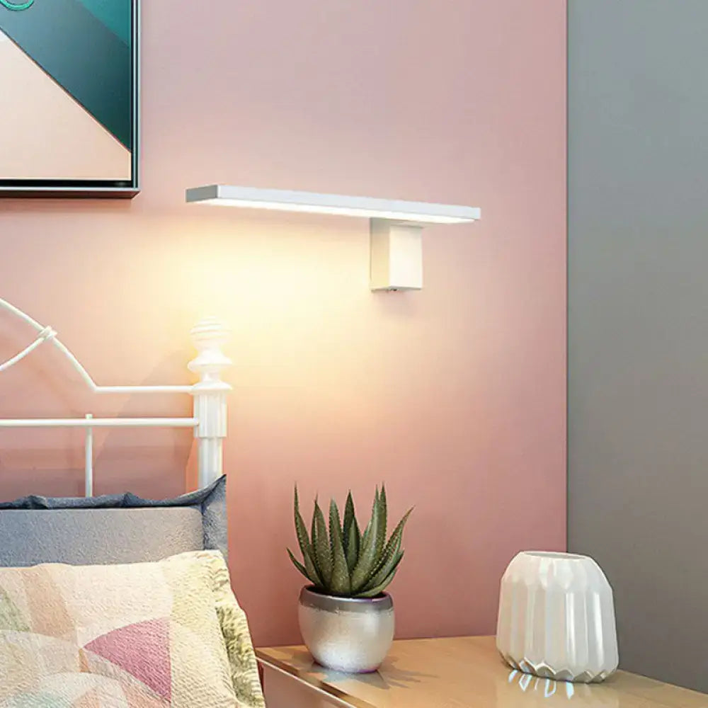 Modern white l-shaped led wall sconce living room geometric light