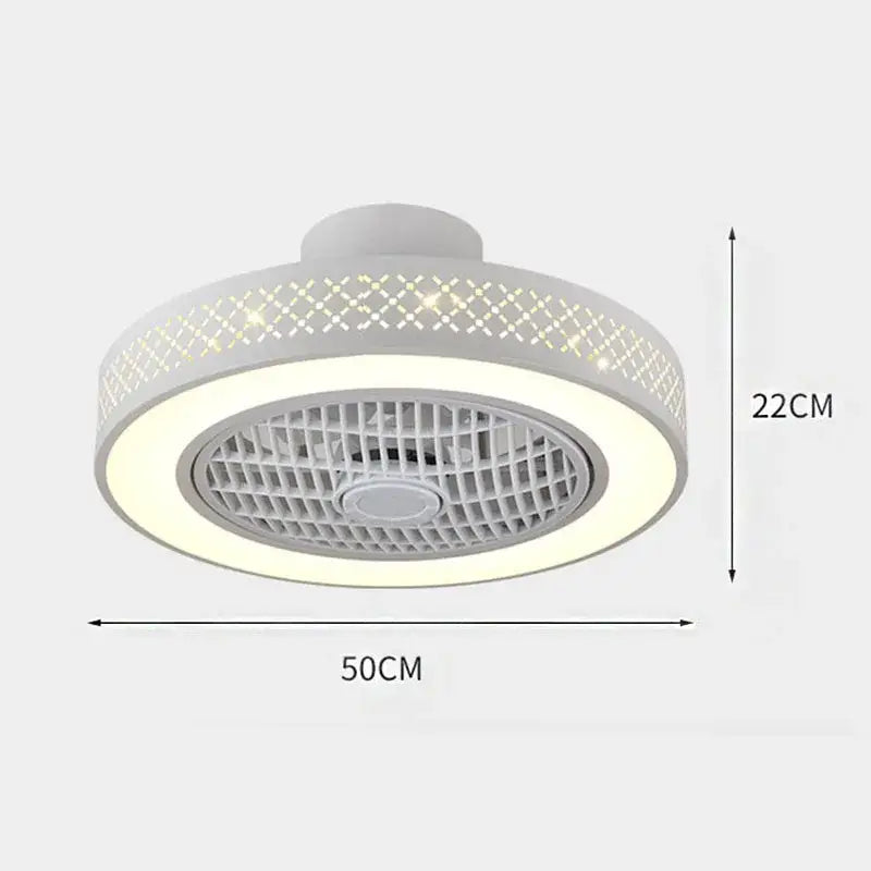 Modern white lattice led ceiling fan light bedroom chandelier