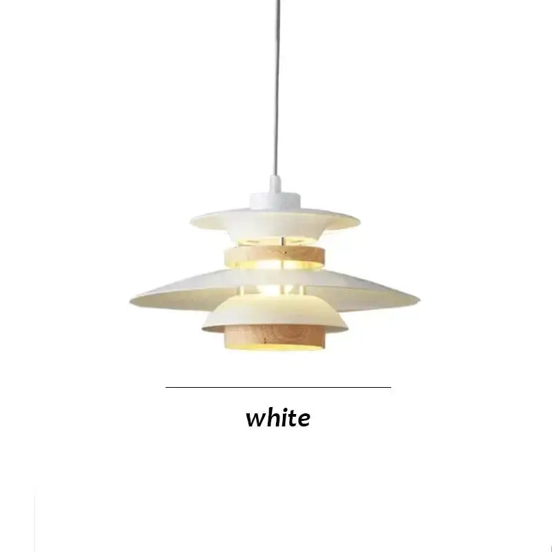 Modern white layered led pendant light for kitchen