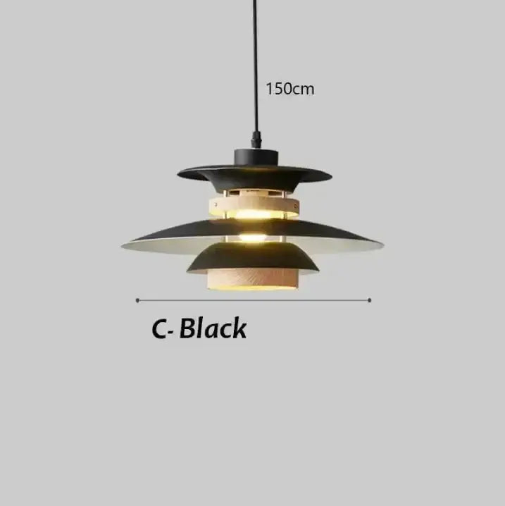 Modern white layered led pendant light for kitchen