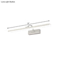 Modern white led bathroom vanity sconce with curved arm