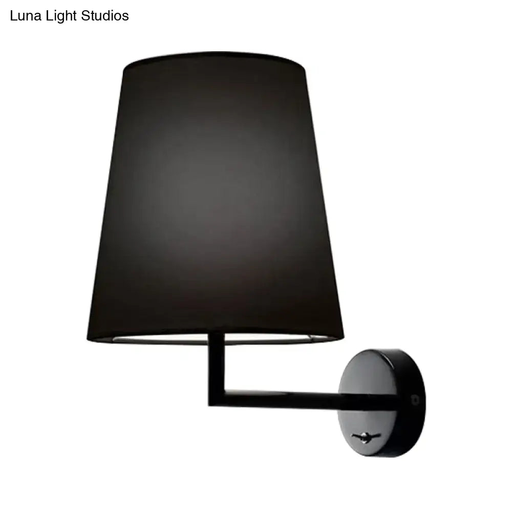 Modern white led cone wall mounted fabric sconce living room light
