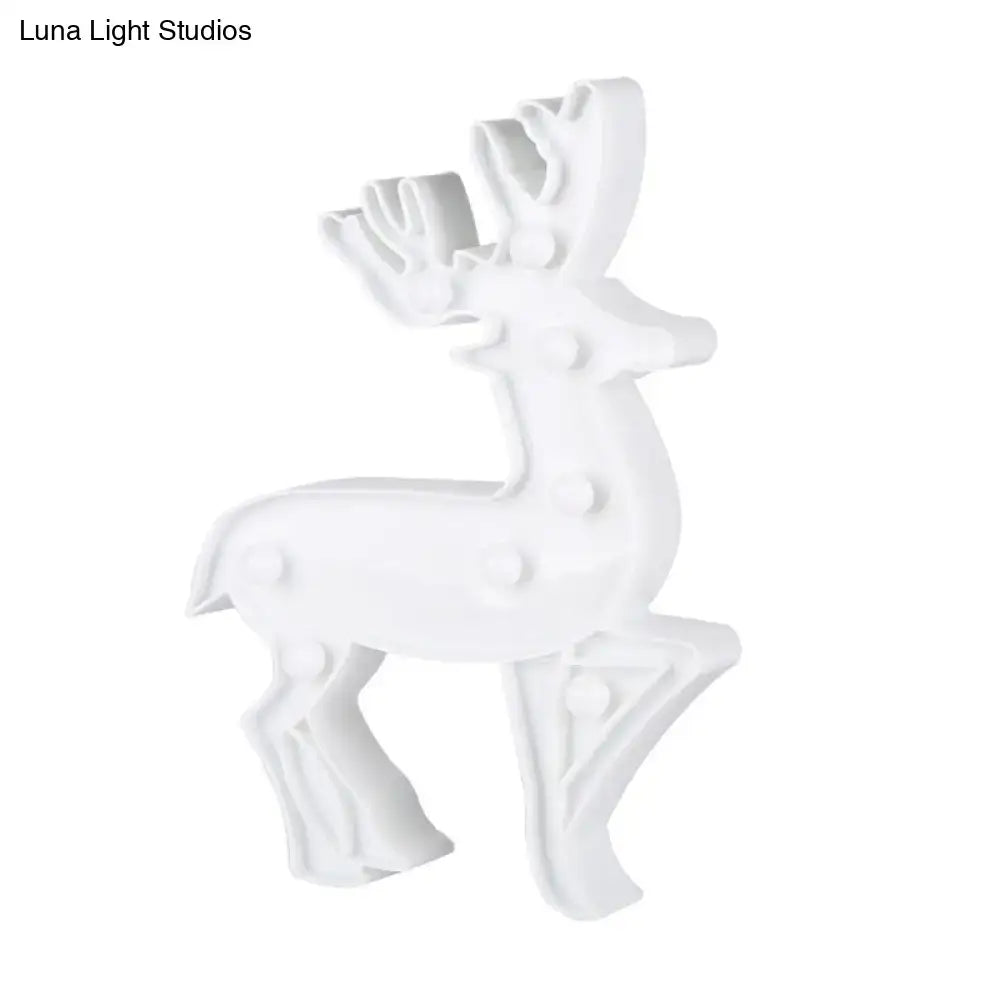 Modern white led reindeer nightstand light bedroom christmas element