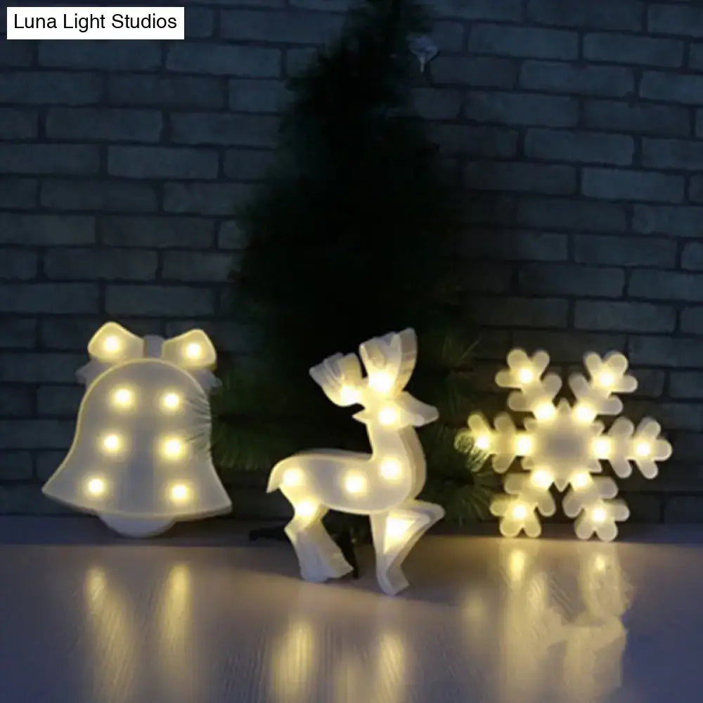 Modern white led reindeer nightstand light bedroom christmas element