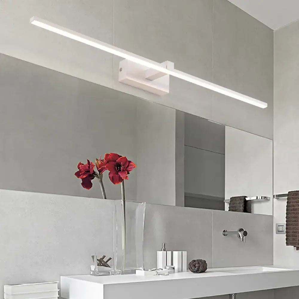 Modern white led wall light – bathroom vanity warm white fixture