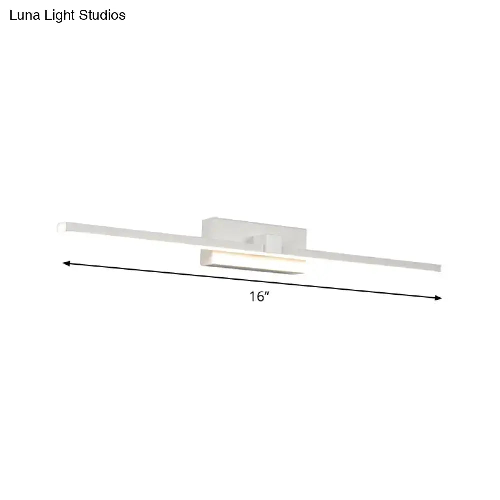 Modern white led wall light – bathroom vanity warm white fixture