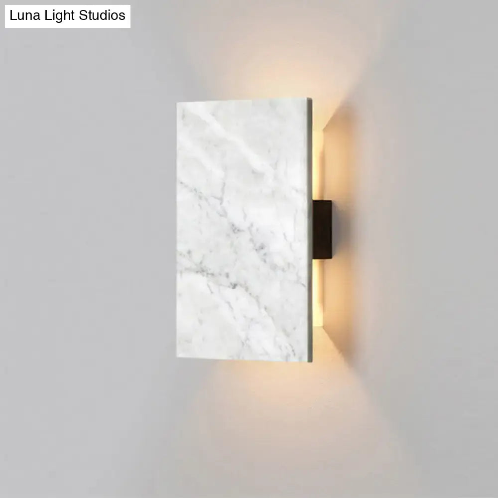 Modern white marble & black wall light bedroom bedside wall lamp