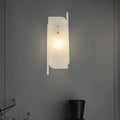 Modern white marble corner wall lamp bedroom gold accents 110v-120v
