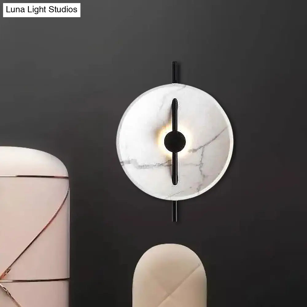 Modern white marble led wall sconce bedroom fixture type bulb included