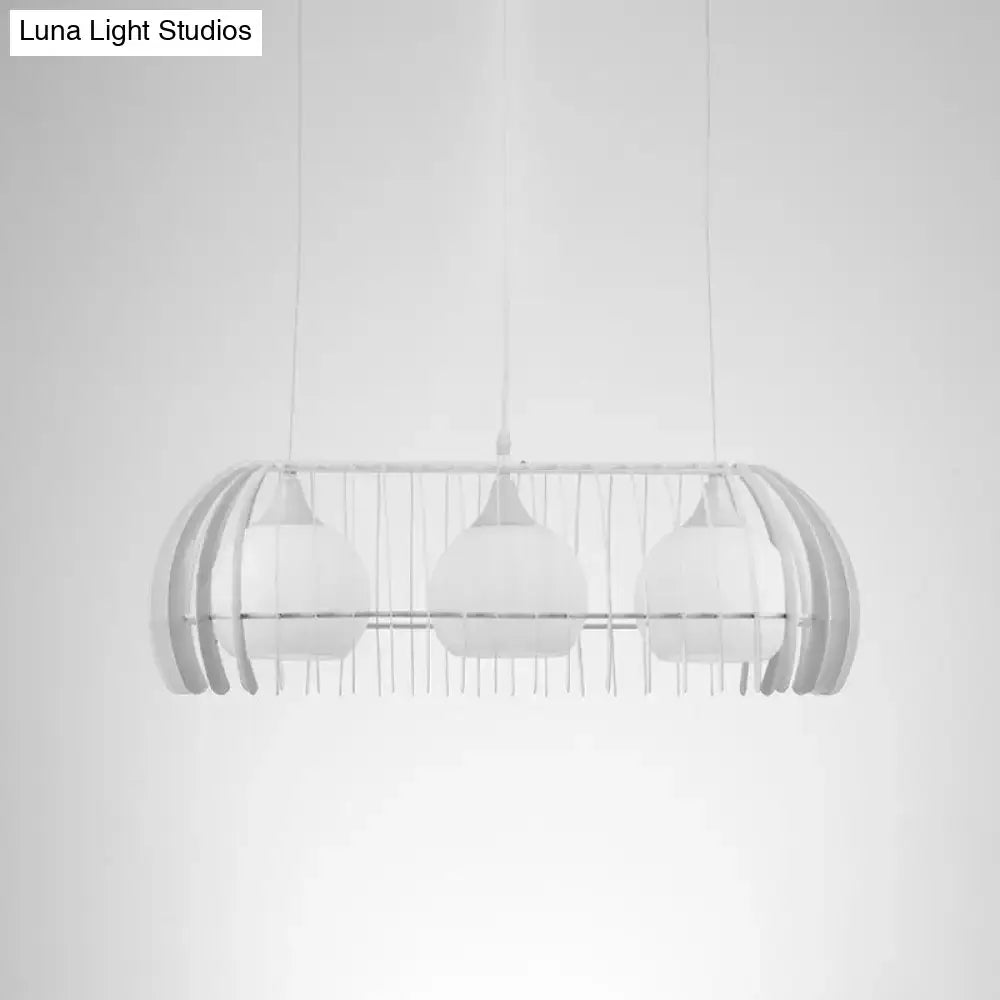 Modern white metal 3 head globe pendant – dining room island light