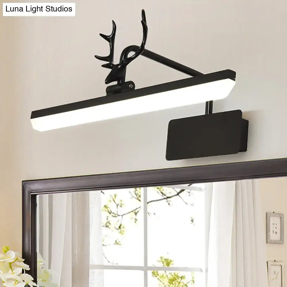 Modern white metal antler vanity wall lamp for bathroom