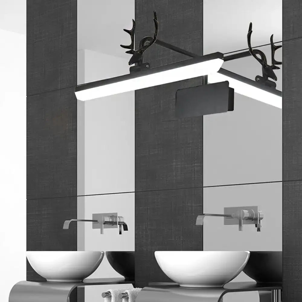 Modern white metal antler vanity wall lamp for bathroom