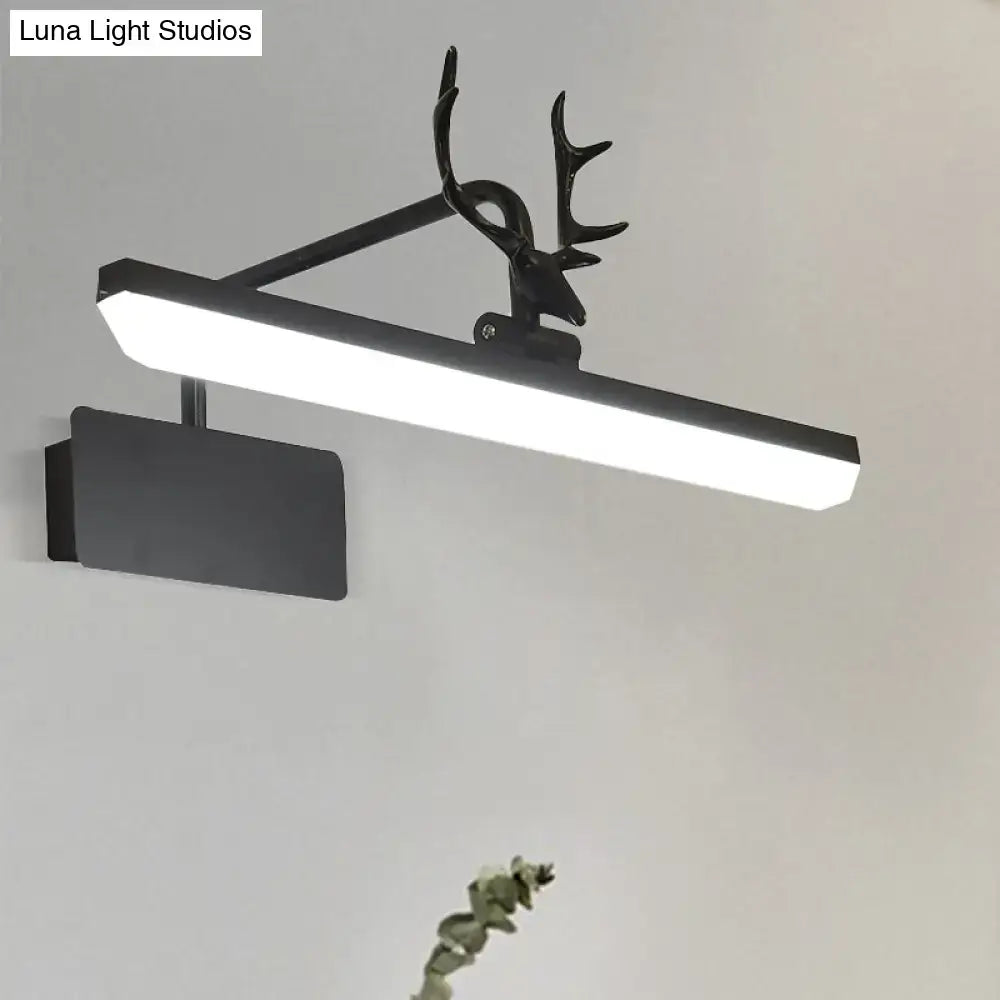 Modern white metal antler vanity wall lamp for bathroom