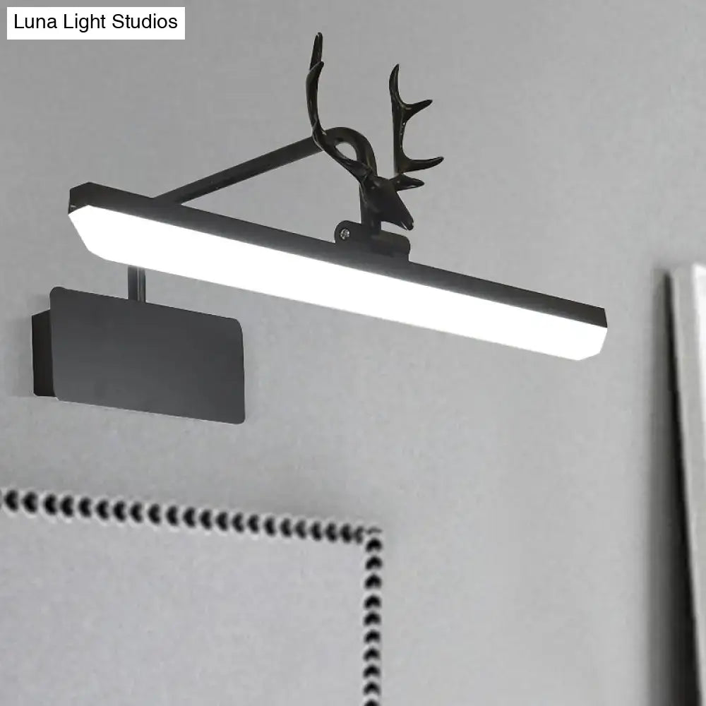 Modern white metal antler vanity wall lamp for bathroom