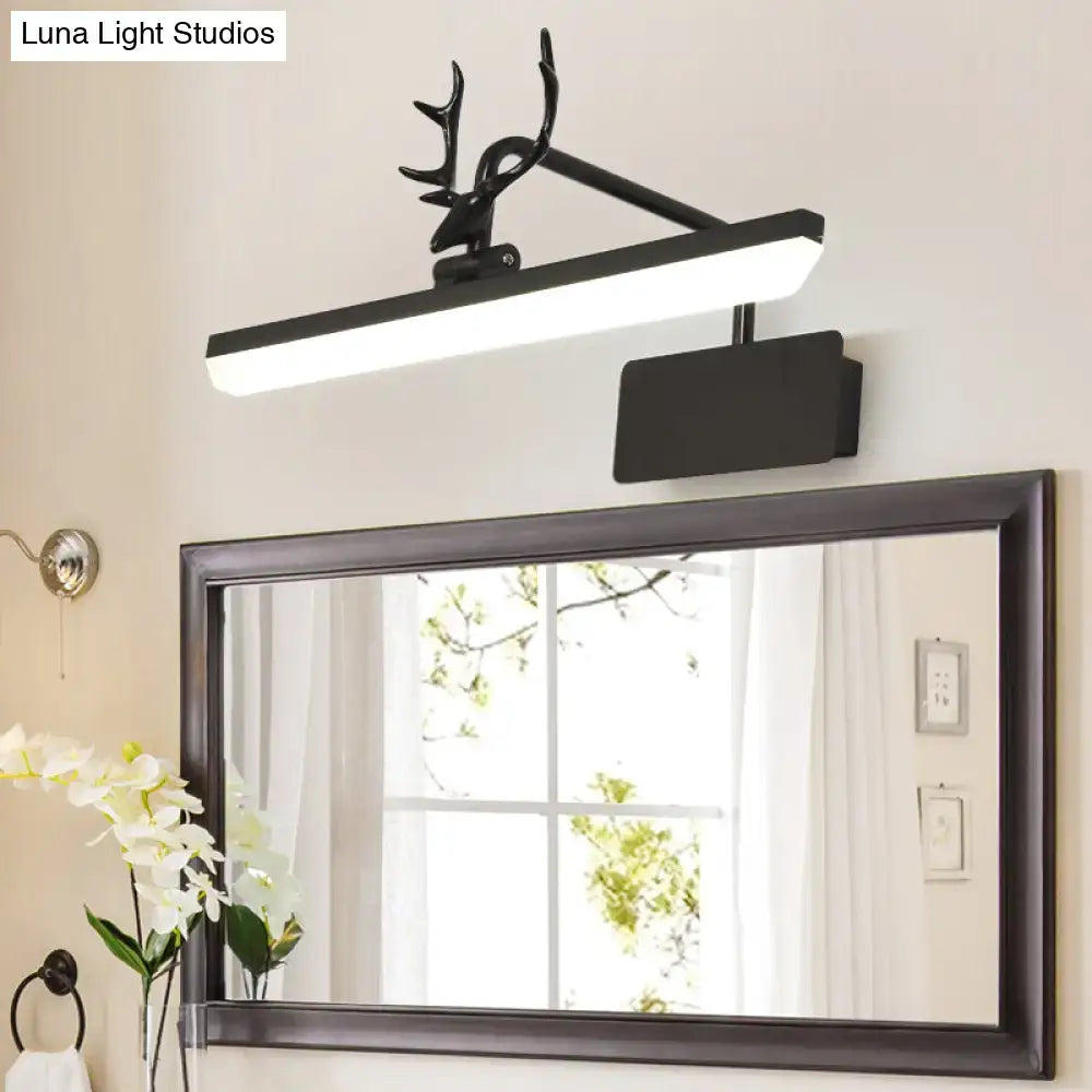 Modern white metal antler vanity wall lamp for bathroom